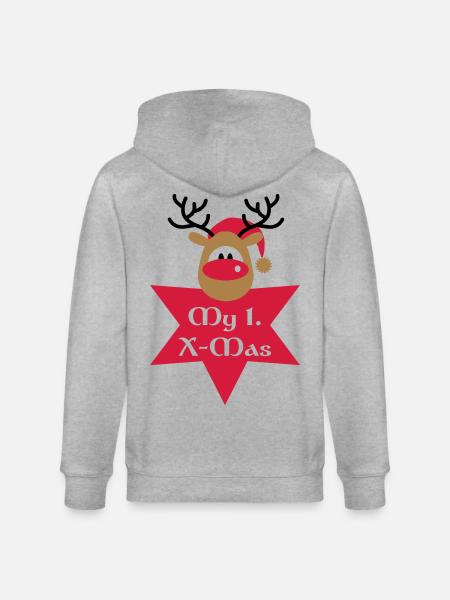 mon premier Noël - Veste à capuche bio CULTIVATOR Stanley/Stella Unisexe - gris chiné