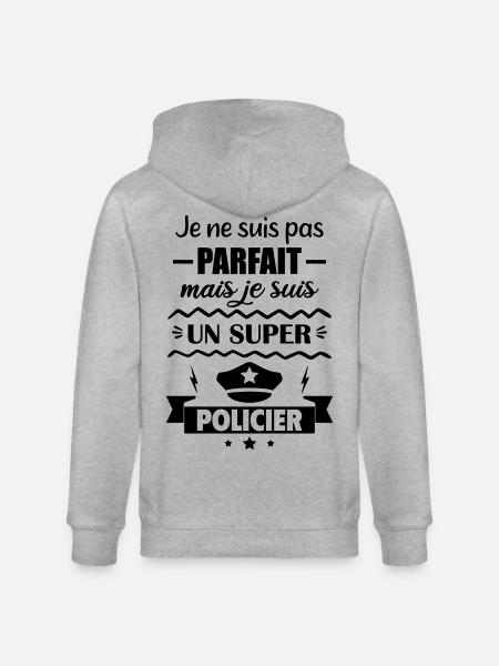 Not perfect but super police - Stanley/Stella CULTIVATOR  Unisex Organic Hooded Jacket - heather grey