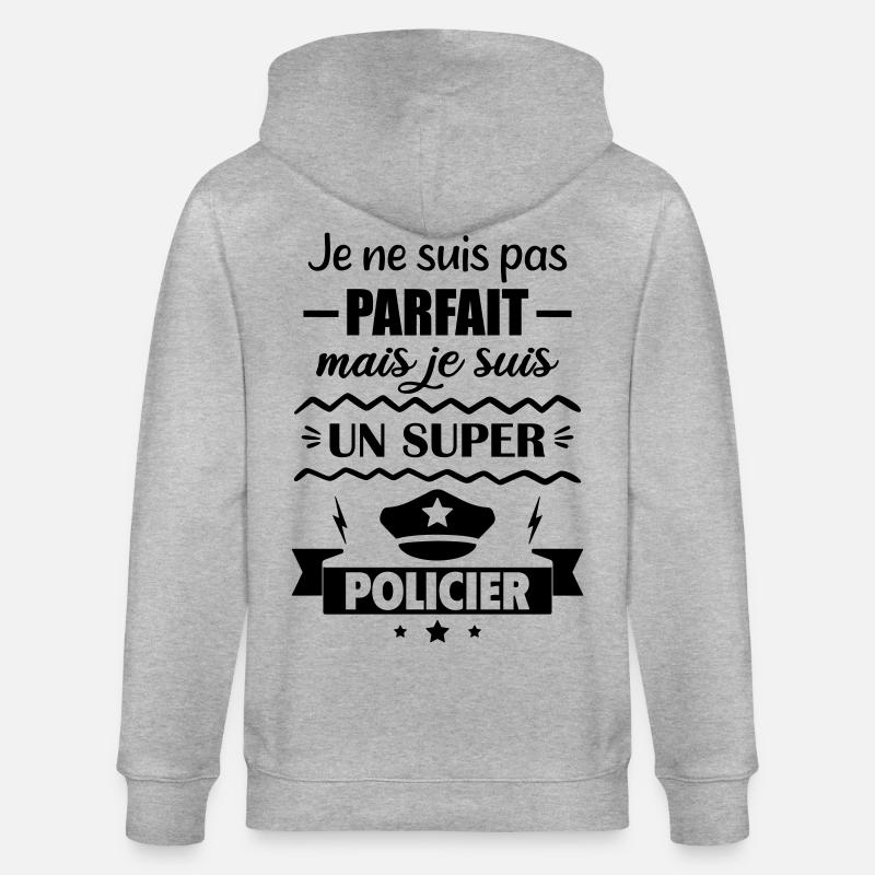 Nicht perfekt, aber super Polizei - Stanley/Stella Unisex Bio-Kapuzenjacke CULTIVATOR  - Grau meliert