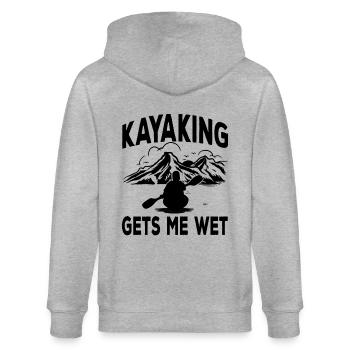 Le kayak me mouille | Kayak drôle - Veste à capuche bio CULTIVATOR Stanley/Stella Unisexe - gris chiné - Dos - Luana (180cm)