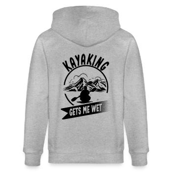 Le kayak me mouille | Kayak drôle - Veste à capuche bio CULTIVATOR Stanley/Stella Unisexe - gris chiné - Dos - Luana (180cm)