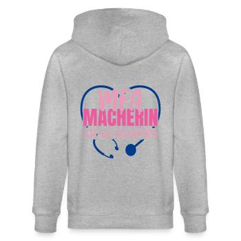 Assistant médical MFA Doer - Veste à capuche bio CULTIVATOR Stanley/Stella Unisexe - gris chiné - Dos - Luana (180cm)