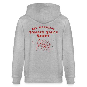 Sauce tomate Spots Tomates - Veste à capuche bio CULTIVATOR Stanley/Stella Unisexe - gris chiné - Dos - Luana (180cm)