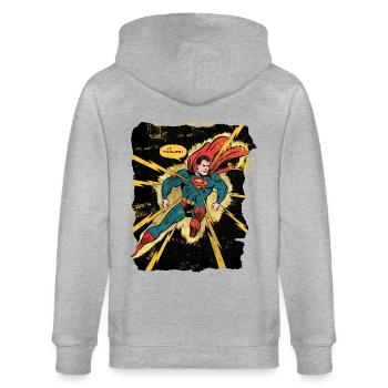 DC Comics Originals Superman Invulnérable - Veste à capuche bio CULTIVATOR Stanley/Stella Unisexe - gris chiné - Dos - Luana (180cm)