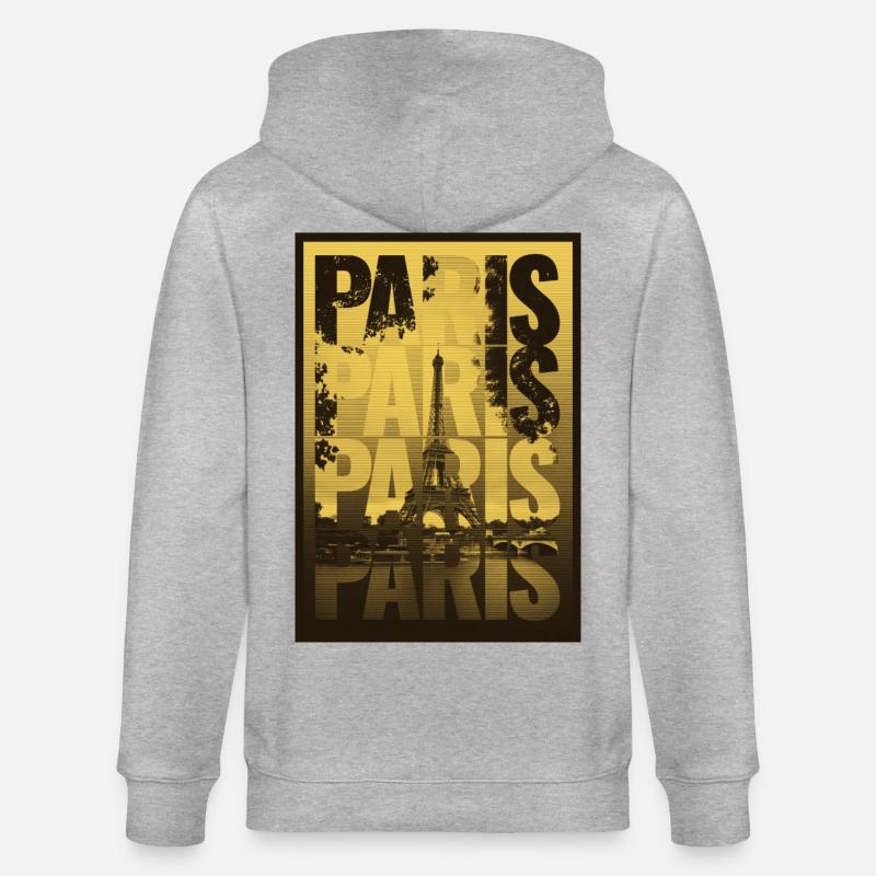 Paris Ville de l’Amour – Tour Eiffel - Veste à capuche bio CULTIVATOR Stanley/Stella Unisexe - gris chiné
