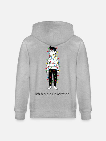 Ich bin die Dekoration. - Stanley/Stella Unisex Bio-Kapuzenjacke CULTIVATOR - Grau meliert