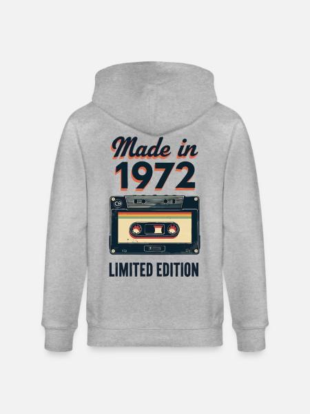 Made in 1972 – Limited Edition - Stanley/Stella CULTIVATOR  Unisex Organic Hooded Jacket - heather grey