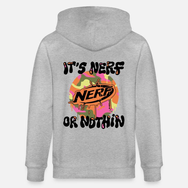Nerf È nerf o niente Slogan - Felpa con cappuccio ecologica unisex CULTIVATOR di Stanley/Stella - grigio melange
