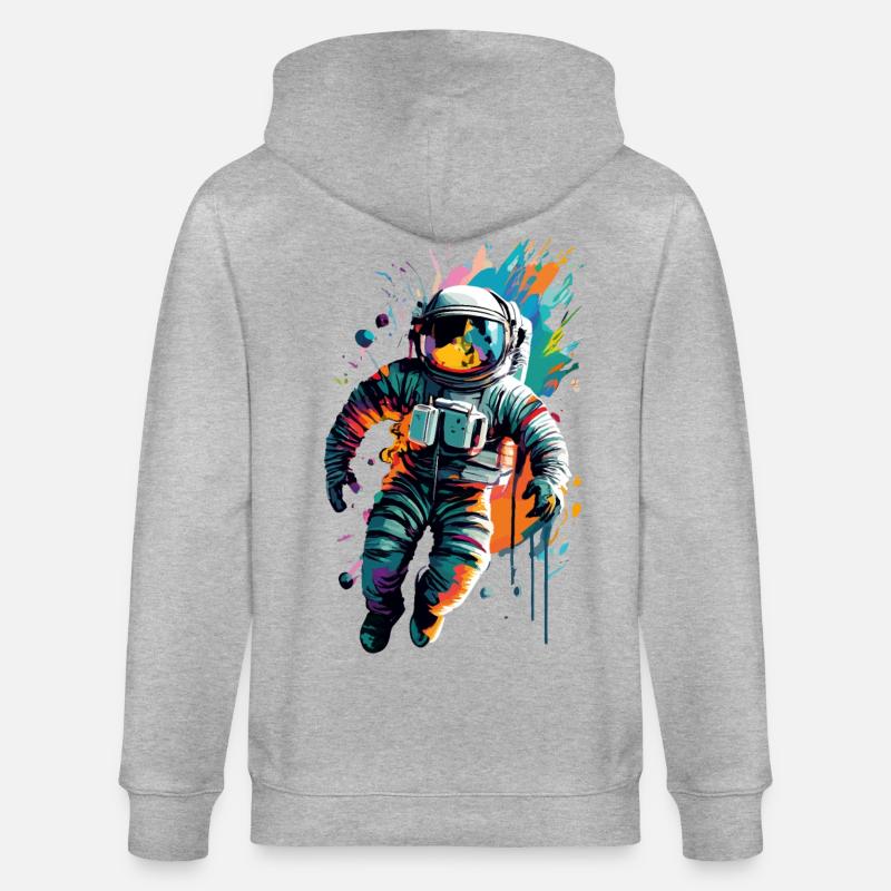 Astronaute dans l’espace spatial - Astronaut Space - Veste à capuche bio CULTIVATOR Stanley/Stella Unisexe - gris chiné