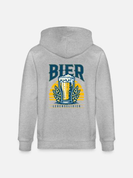 Bier Spruch Bier Sprüche - Stanley/Stella Unisex Bio-Kapuzenjacke CULTIVATOR - Grau meliert