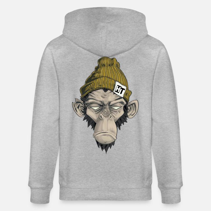 Rap Monkey - Veste à capuche bio CULTIVATOR Stanley/Stella Unisexe - gris chiné