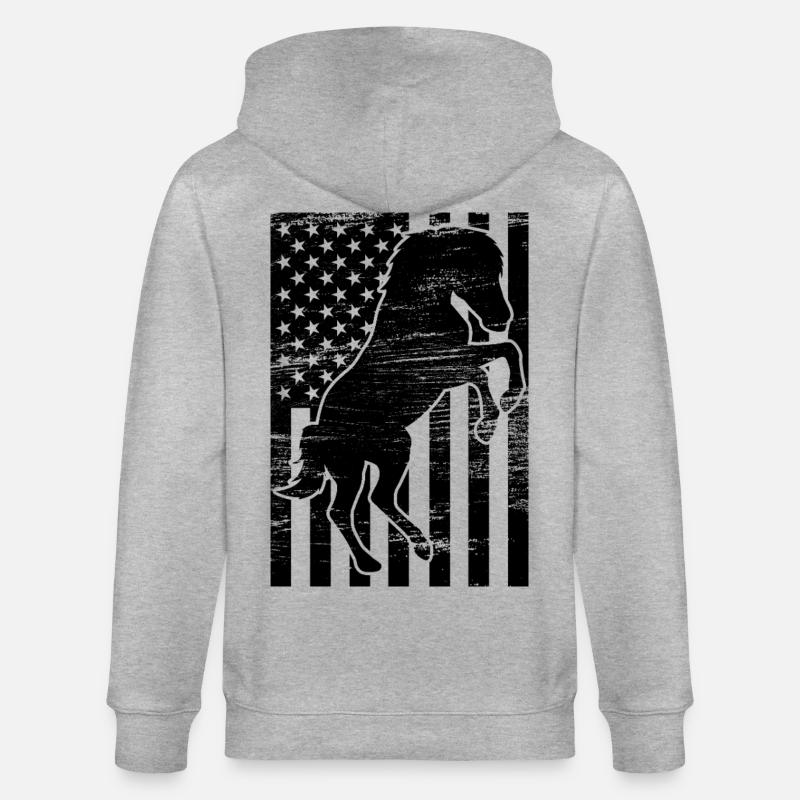 Chevaucher le drapeau des États-Unis - Veste à capuche bio CULTIVATOR Stanley/Stella Unisexe - gris chiné