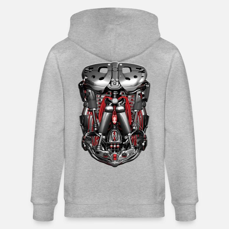 CYBORG ARMOR - geek & scifi - Veste à capuche bio CULTIVATOR Stanley/Stella Unisexe - gris chiné