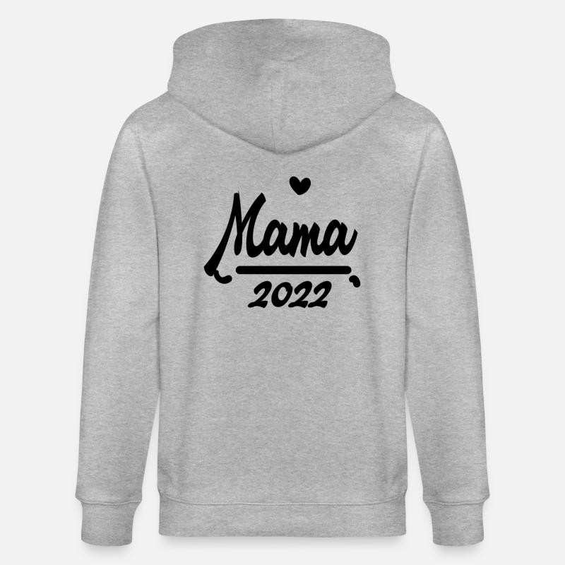 Mama 2022 - Werdende Mutter 2022 - Stanley/Stella Unisex Bio-Kapuzenjacke CULTIVATOR  - Grau meliert