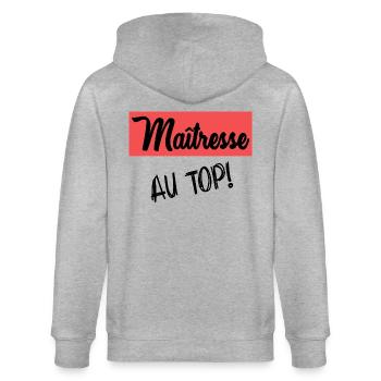 MERCI MAÎTRESSE - Veste à capuche bio CULTIVATOR Stanley/Stella Unisexe - gris chiné - Dos - Luana (180cm)