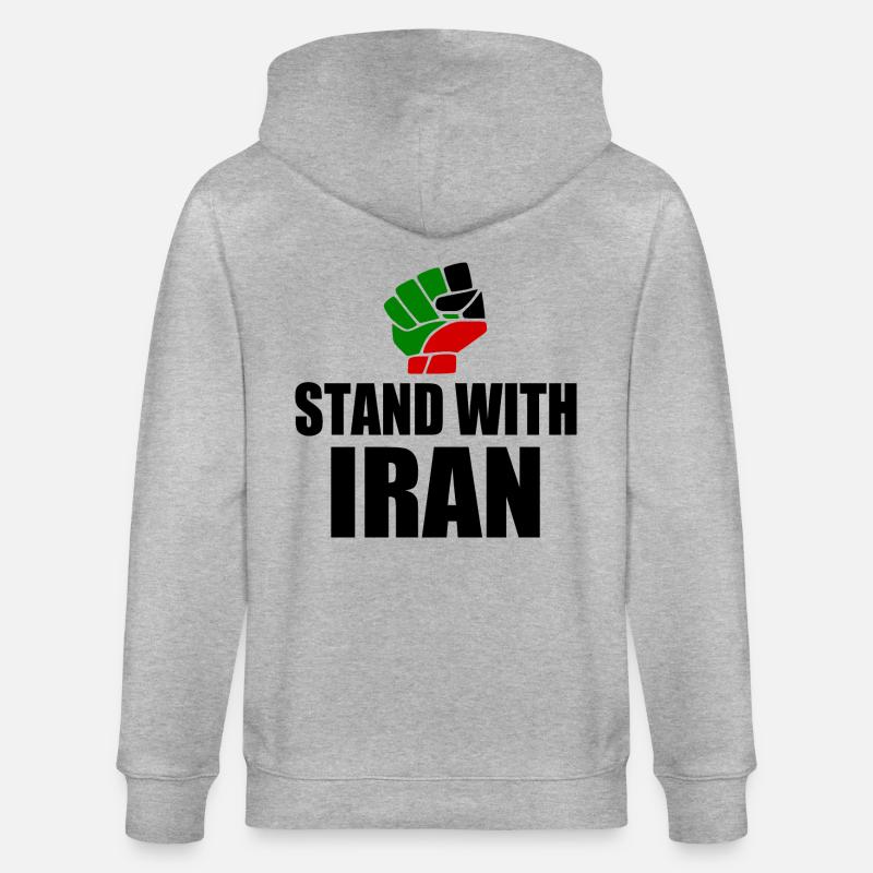 Stand with iran - Stanley/Stella Unisex Bio-Kapuzenjacke CULTIVATOR  - Grau meliert