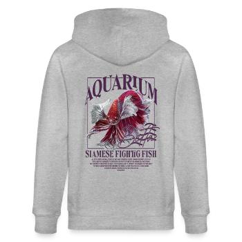 Betta Betta Poisson de combat - Veste à capuche bio CULTIVATOR Stanley/Stella Unisexe - gris chiné - Dos - Luana (180cm)