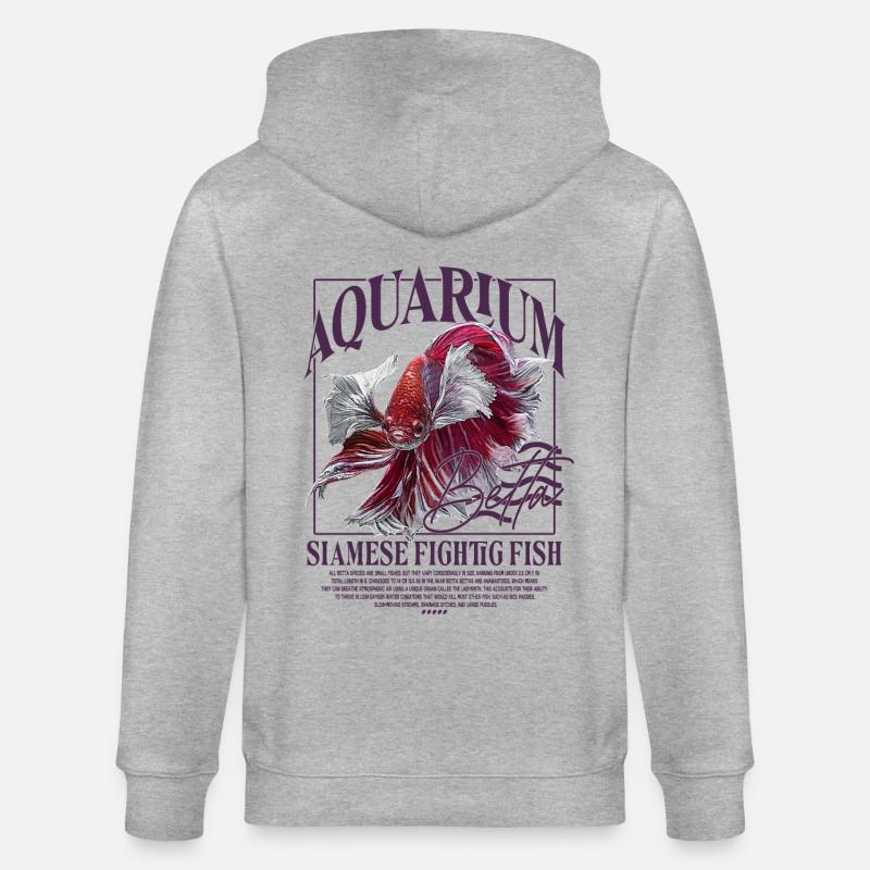 Betta Betta Poisson de combat - Veste à capuche bio CULTIVATOR Stanley/Stella Unisexe - gris chiné
