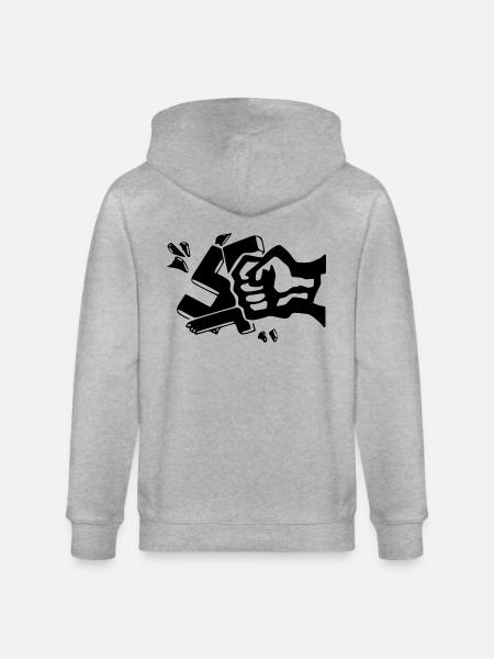 Against nazis faust - Stanley/Stella CULTIVATOR Unisex Organic Hooded Jacket - heather grey