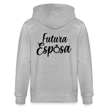 Futura Esposa Engagement Bridal Shower Wedding - Stanley/Stella CULTIVATOR  Unisex Organic Hooded Jacket - heather grey - Back - Luana (180cm)