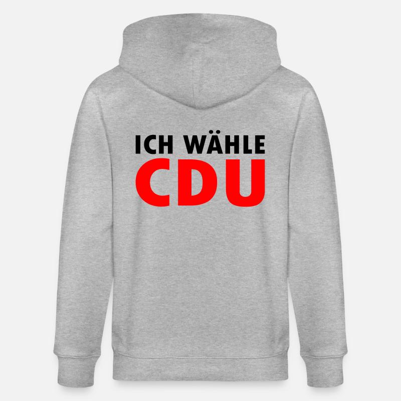 Ich wähle cdu - Stanley/Stella Unisex Bio-Kapuzenjacke CULTIVATOR  - Grau meliert