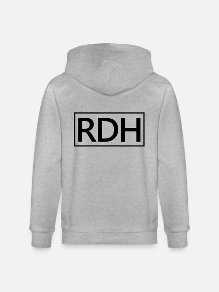 RDH stolt registreret tandhygiejnegave - Stanley/Stella økologisk unisex-hættejakke CULTIVATOR - grå meleret