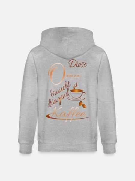 Grandma desperately needs coffee - Stanley/Stella CULTIVATOR Unisex Organic Hooded Jacket - heather grey