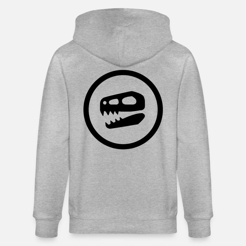 Dinosaurier Schädel Geschenk - Stanley/Stella Unisex Bio-Kapuzenjacke CULTIVATOR  - Grau meliert