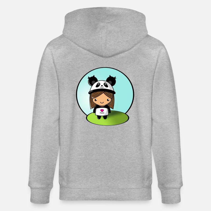 Panda-Mädchen! - Stanley/Stella Unisex Bio-Kapuzenjacke CULTIVATOR - Grau meliert