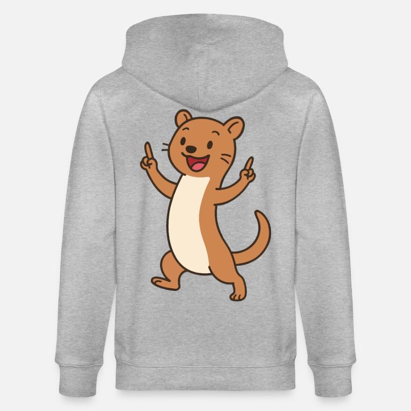 Joyeux bébé belette avec breloque - Veste à capuche bio CULTIVATOR Stanley/Stella Unisexe - gris chiné