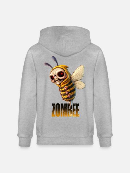 ZOMBEE – Untote Killerbiene im Hoodie - Stanley/Stella Unisex Bio-Kapuzenjacke CULTIVATOR  - Grau meliert