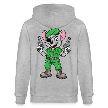 Bewaffneter Maus-Ranger - Stanley/Stella Unisex Bio-Kapuzenjacke CULTIVATOR  - Grau meliert - Hinten - Luana (180cm)