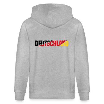 Weltmeisterschaft Trikot Fanartikel Deutschland - Stanley/Stella Unisex Bio-Kapuzenjacke CULTIVATOR  - Grau meliert - Hinten - Luana (180cm)