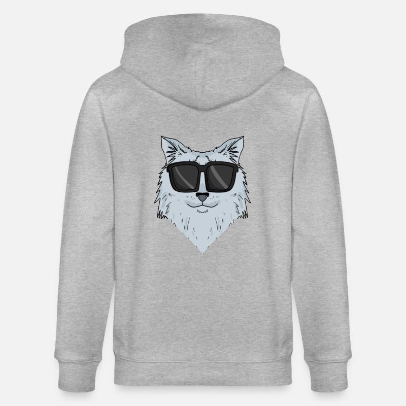 Chat sibérien - Veste à capuche bio CULTIVATOR Stanley/Stella Unisexe - gris chiné