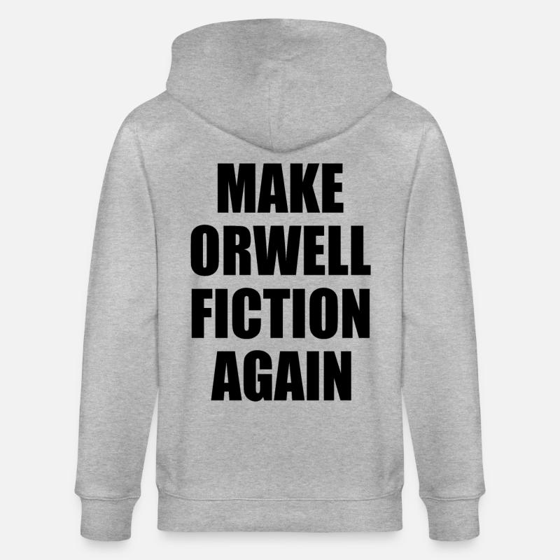 make orwell fiction again - Stanley/Stella Unisex Bio-Kapuzenjacke CULTIVATOR  - Grau meliert
