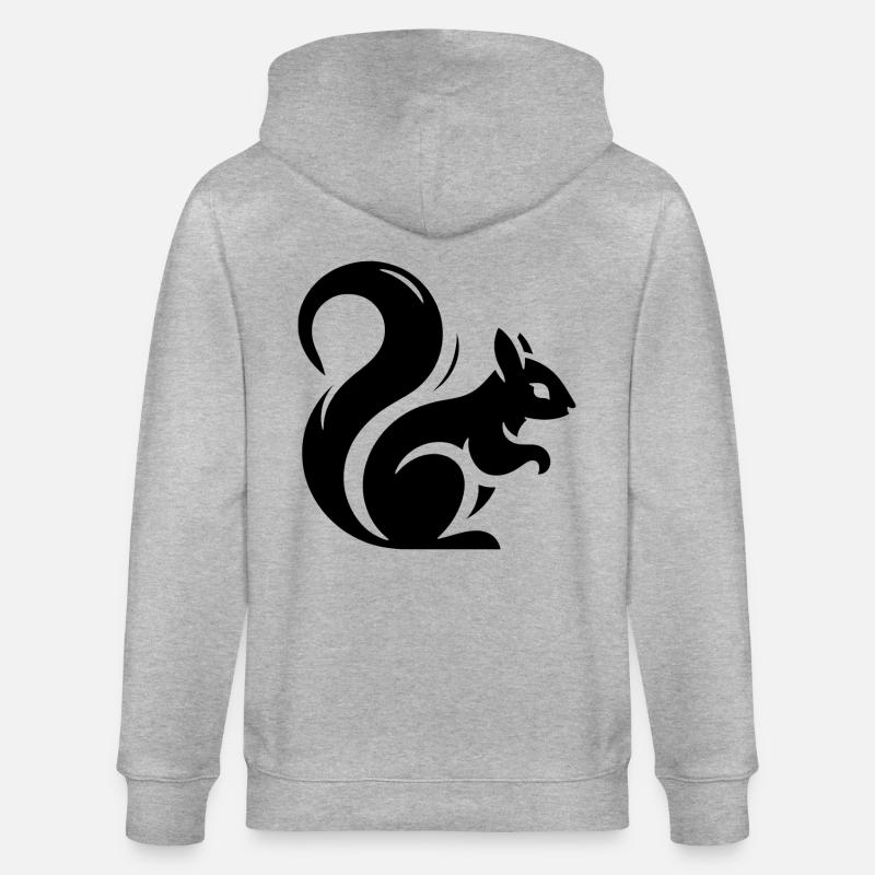 Minimalistische Eichhörnchen-Silhouette - Stanley/Stella Unisex Bio-Kapuzenjacke CULTIVATOR  - Grau meliert