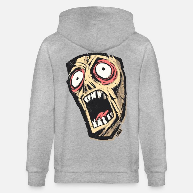 Psychedelischer Schreiender Schädel - Stanley/Stella Unisex Bio-Kapuzenjacke CULTIVATOR - Grau meliert