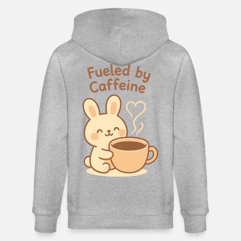 Angetrieben von Caffeine Bunny - Stanley/Stella Unisex Bio-Kapuzenjacke CULTIVATOR  - Grau meliert