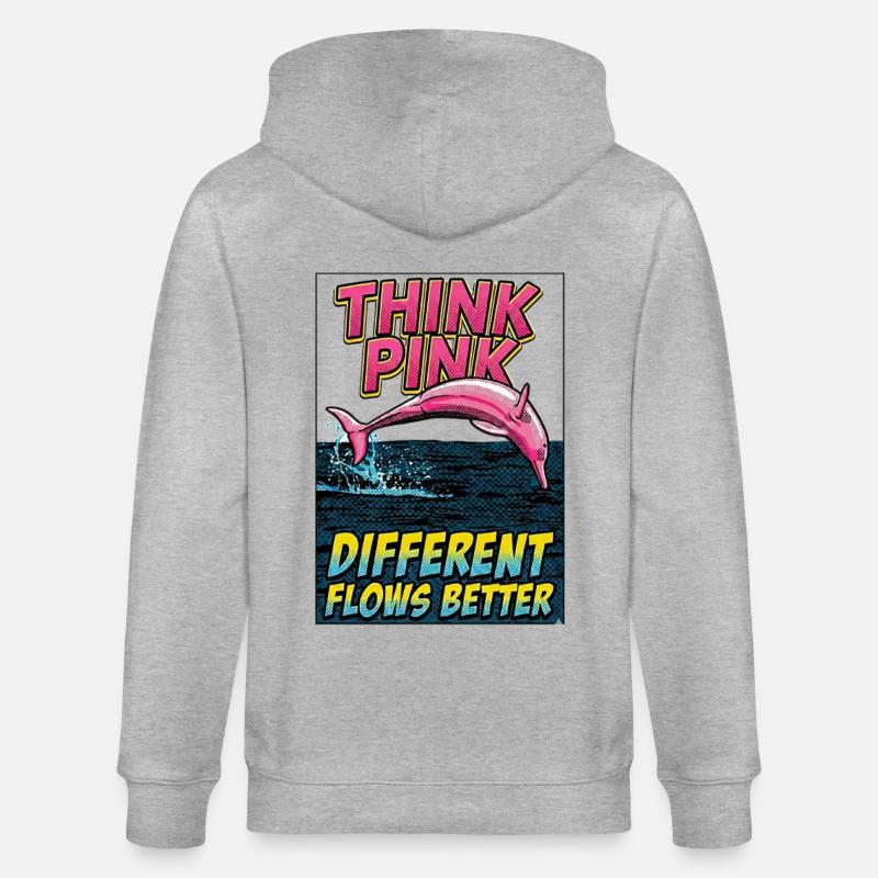 Pensez à Pink Dolphin : Meilleur Flow - Veste à capuche bio CULTIVATOR Stanley/Stella Unisexe - gris chiné