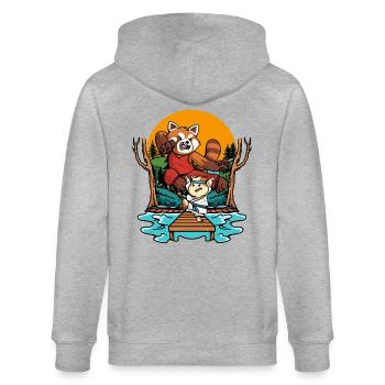 Petit panda - Veste à capuche bio CULTIVATOR Stanley/Stella Unisexe - gris chiné - Dos - Luana (180cm)