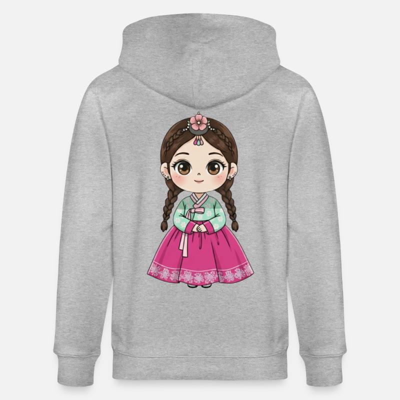 Chibi Hanbok Candy Dream Chaewon - Veste à capuche bio CULTIVATOR Stanley/Stella Unisexe - gris chiné