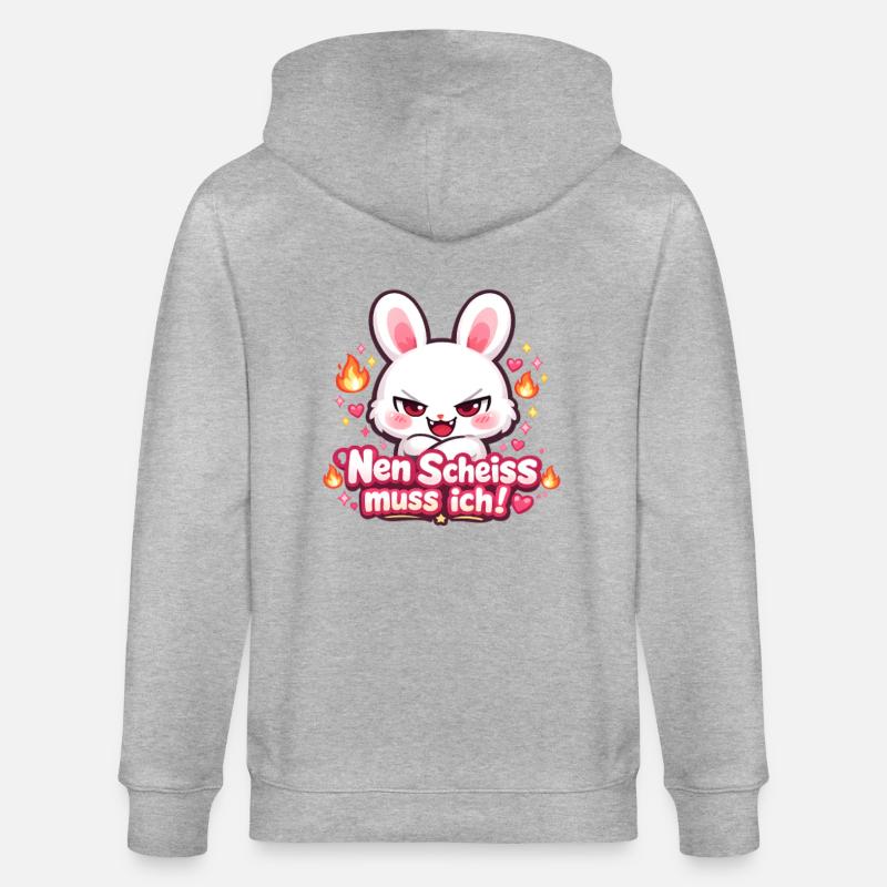 Nen Scheiss muss ich frecher Spruch - Stanley/Stella Unisex Bio-Kapuzenjacke CULTIVATOR  - Grau meliert