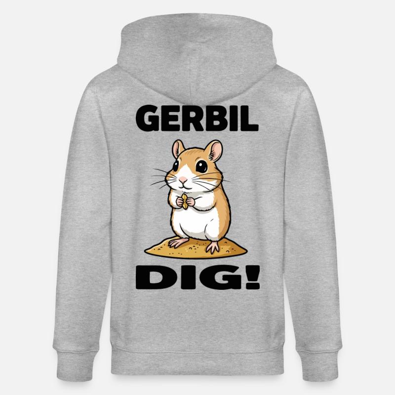 Gerbille Dig Gerbil Rongeur Grain Sable - Veste à capuche bio CULTIVATOR Stanley/Stella Unisexe - gris chiné