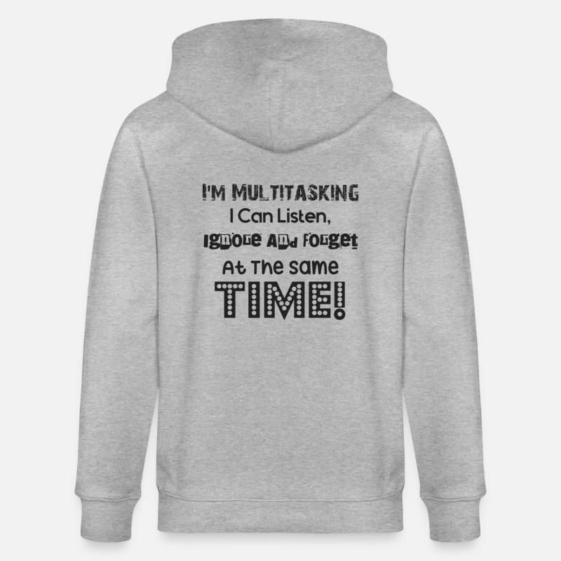 ADHS - Ich bin Multitasking - Stanley/Stella Unisex Bio-Kapuzenjacke CULTIVATOR  - Grau meliert