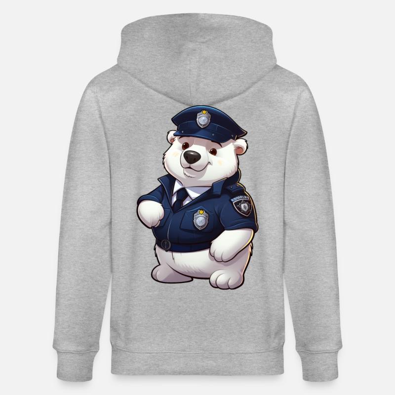 Polizei Eisbärin - Stanley/Stella Unisex Bio-Kapuzenjacke CULTIVATOR  - Grau meliert