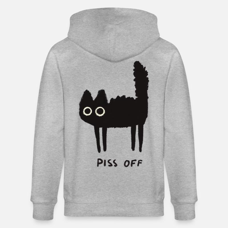 Grumpy Kitty Vibes – Leave Me Alone - Stanley/Stella CULTIVATOR  Unisex Organic Hooded Jacket - heather grey