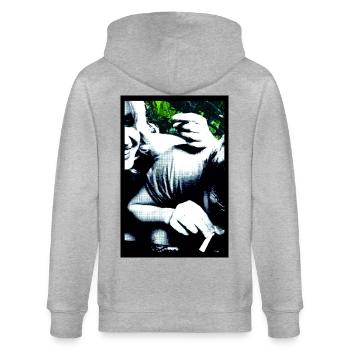 Gruppendynamik - Stanley/Stella Unisex Bio-Kapuzenjacke CULTIVATOR  - Grau meliert - Hinten - Luana (180cm)