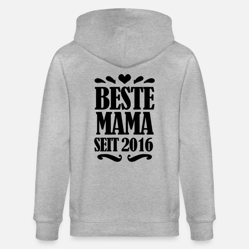 Beste Mama seit 2016 - Stanley/Stella Unisex Bio-Kapuzenjacke CULTIVATOR  - Grau meliert
