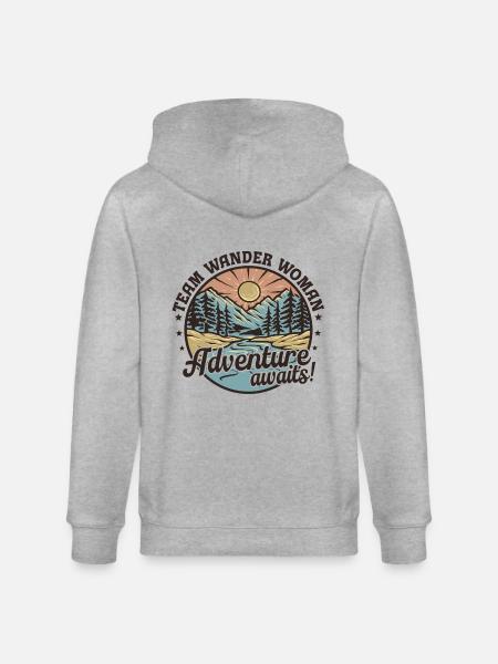 Team Wander Woman - Stanley/Stella CULTIVATOR Unisex Organic Hooded Jacket - heather grey