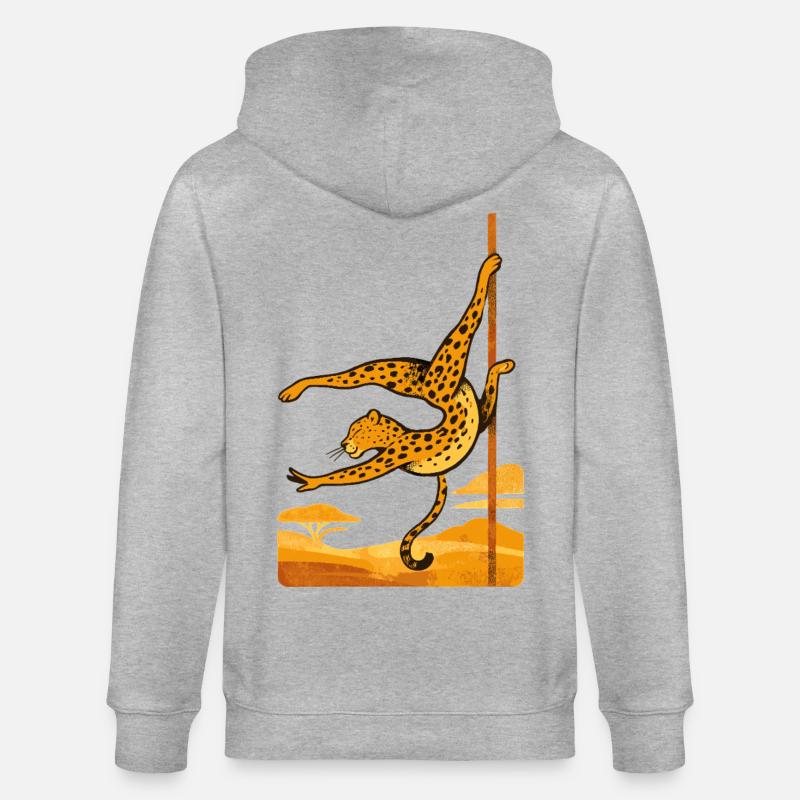Pole Dance Leopardin Poledancerin Geschenk - Stanley/Stella Unisex Bio-Kapuzenjacke CULTIVATOR  - Grau meliert